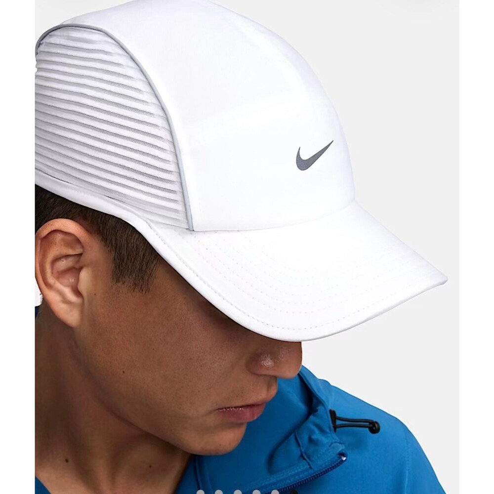 Nike Dri-FIT ADV Fly Cap White Lightweight Performance Running Hat Unisex EUC